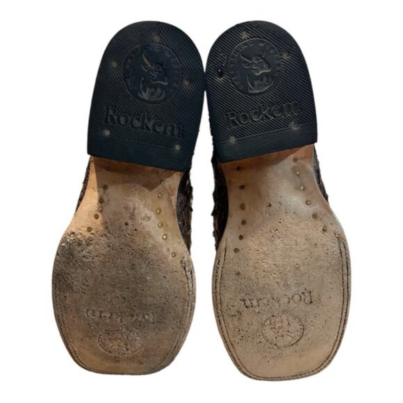 Rock’em RARE Pirarucu Hide Exotic Western Cowboy Boots - Picture 6 of 6